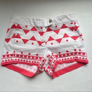 J.Crew Stretch Pink White Geometric Shorts